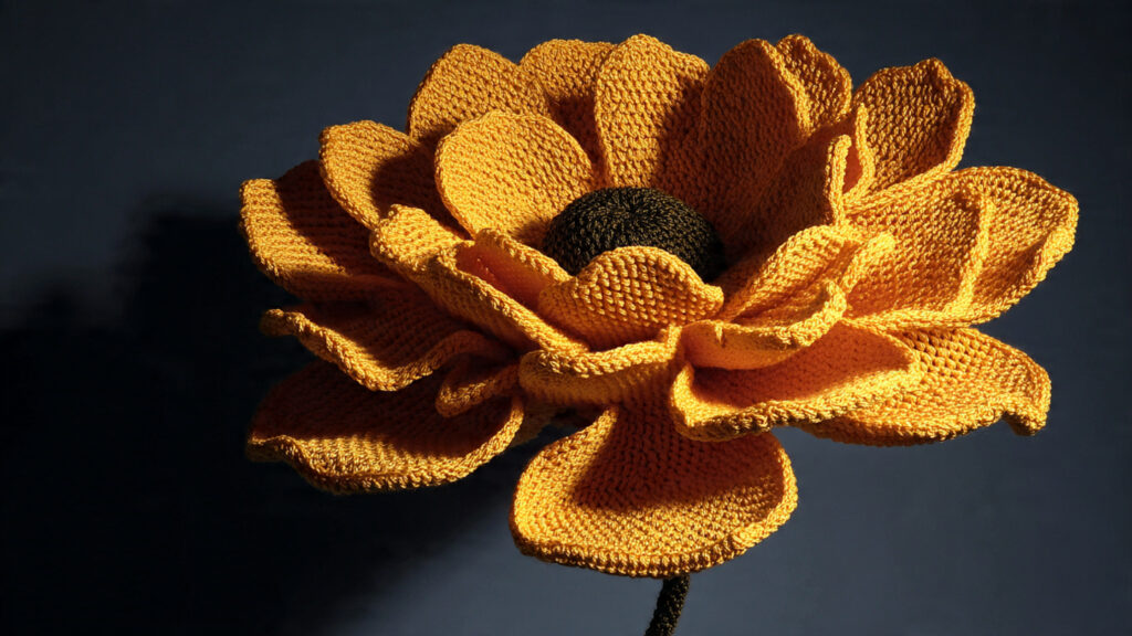 25 Beautiful Crochet Flower Ideas for Beginners and Experts a 3d crochet flower with raised petals
