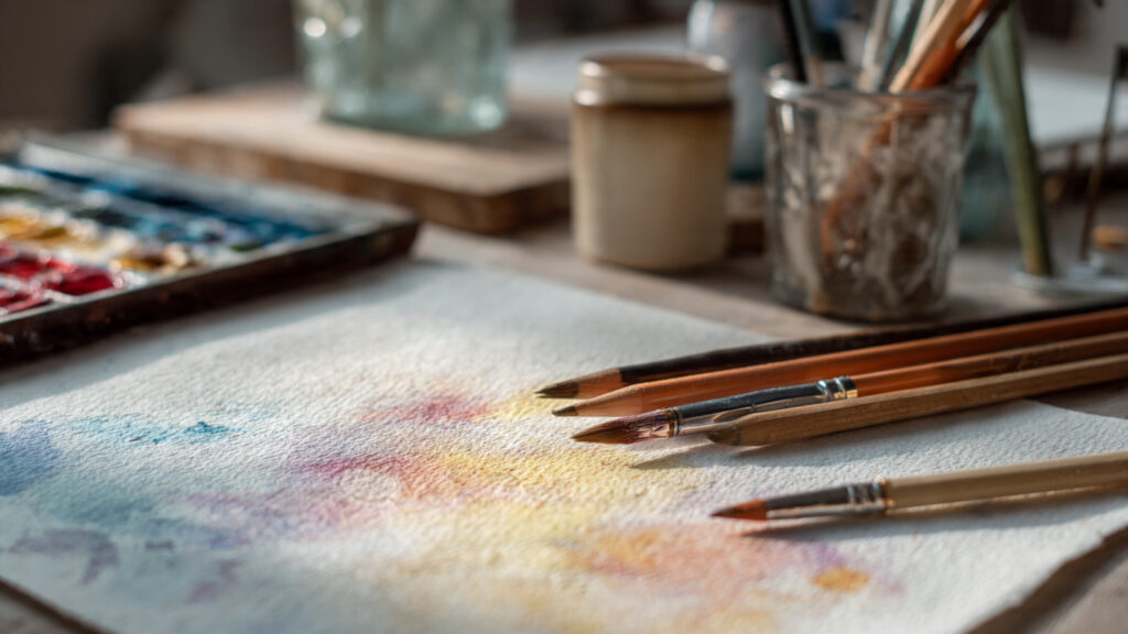 15 Watercolor Pencil Art Techniques, Ideas, and Creative Inspiration a beautifully styled watercolor pencil artwork on