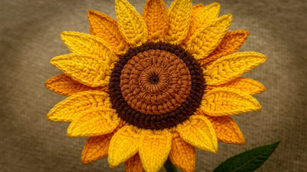 25 Beautiful Crochet Flower Ideas for Beginners and Experts a complete large crochet sunflower with textured