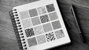 a practice worksheet page showing repeated simple