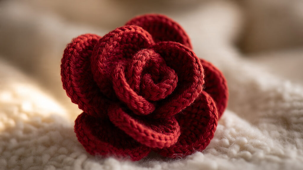 25 Beautiful Crochet Flower Ideas for Beginners and Experts a realistic 3d crochet rose in deep