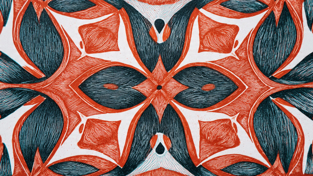 15 Linocut Art Techniques Every Printmaker Should Try a repeating linocut pattern with symmetrical motifs