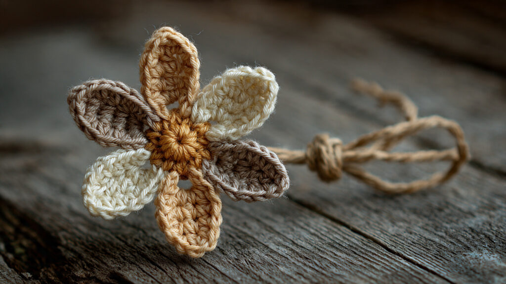 25 Beautiful Crochet Flower Ideas for Beginners and Experts a small crochet wildflower with thin petals