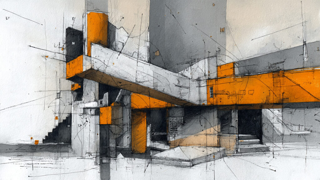 Architecture Drawing: 7 Essential Styles, Techniques, and Creative Expressions abstract conceptual architecture drawing mixed media style
