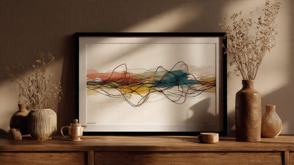abstract emotional line art with expressive strokes