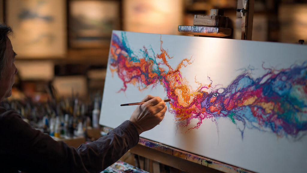 17 Different Styles of Acrylic Painting Every Artist Should Know acrylic ink painting detailed line work with