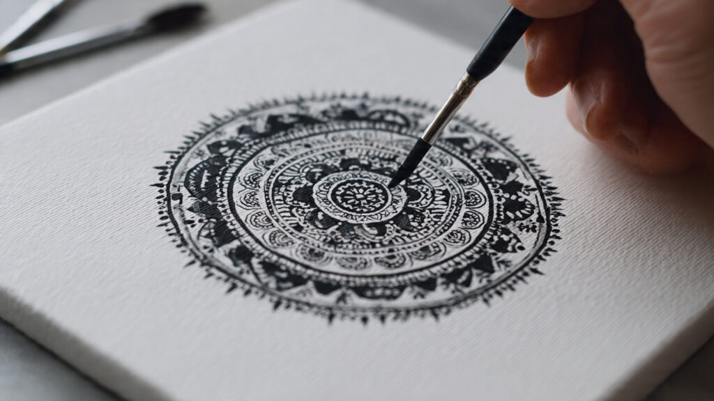25 Easy Canvas Drawing Ideas to Boost Creativity and Relax Your Mind beginner mandala drawing on canvas symmetrical circular