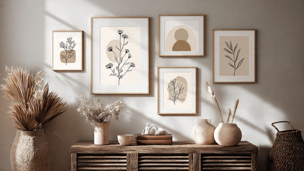 21 Boho Wall Art Ideas for a Cozy, Artistic & Trendy Home boho botanical wall art minimalist plant illustrations