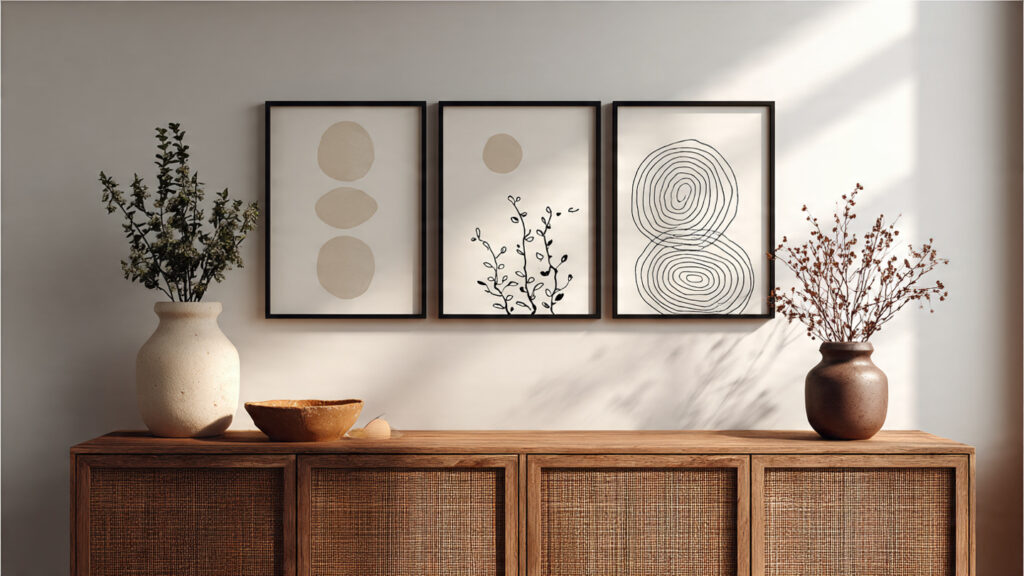 21 Boho Wall Art Ideas for a Cozy, Artistic & Trendy Home boho line art wall decor minimalist drawing