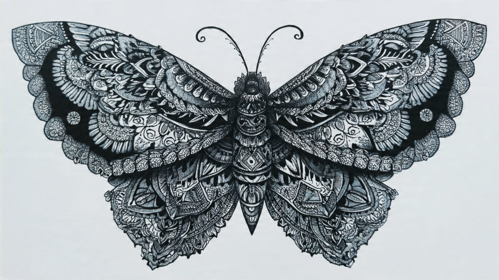 butterfly mandala drawing