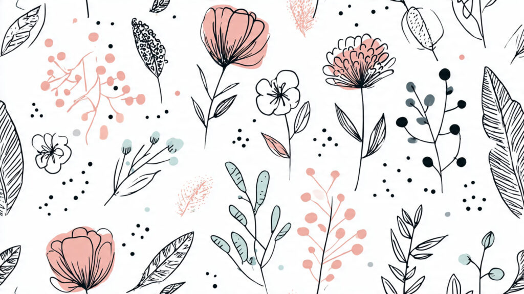 12 Botanical Art Styles Explained cute botanical doodle illustration with flowers and