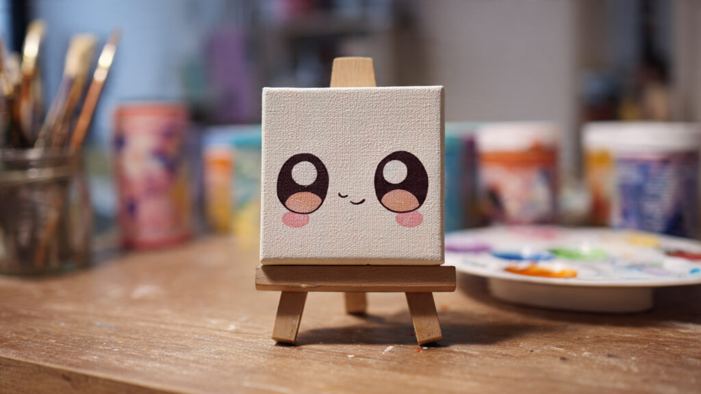 15 Adorable Mini Canvas Painting Ideas For Fun cute mini canvas painting of a cartoon style