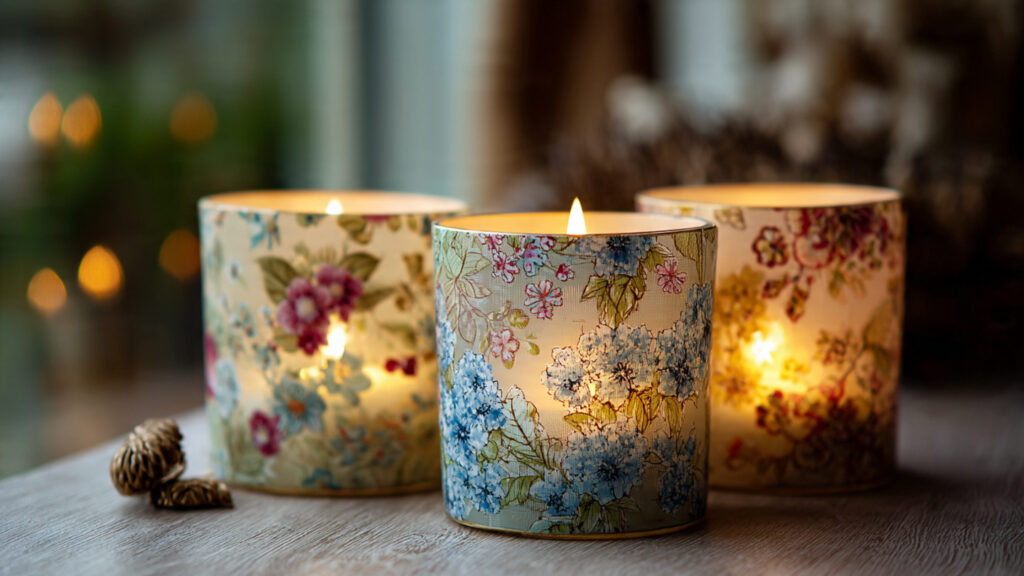 27 Easy Spring Craft Ideas & Creative DIY Projects decorative spring candle holders with floral patterns