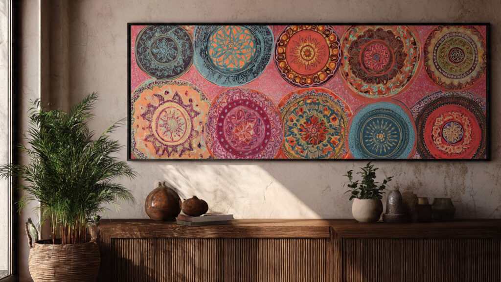 21 Boho Wall Art Ideas for a Cozy, Artistic & Trendy Home global boho wall art cultural patterns warm