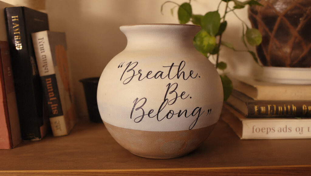 23 Creative Vase Painting Ideas to Elevate Your Home Decor hand painted vase with handwritten quote inspirational decor
