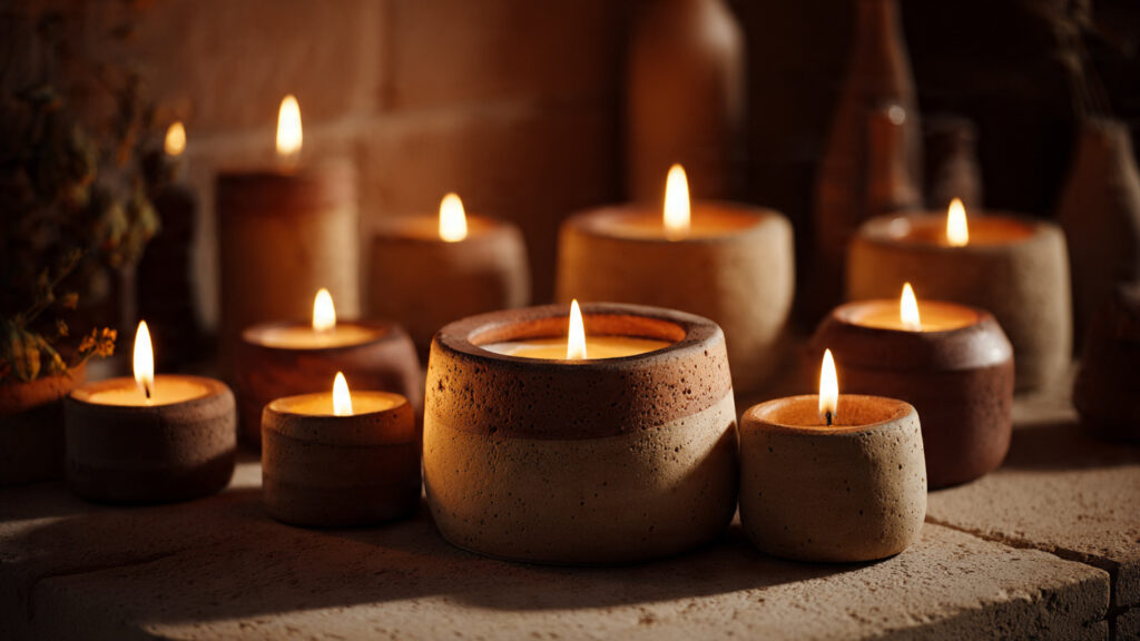 25 Amazing Clay Art Ideas & DIY Projects to Spark Your Creativity handmade clay candle holders with warm candlelight
