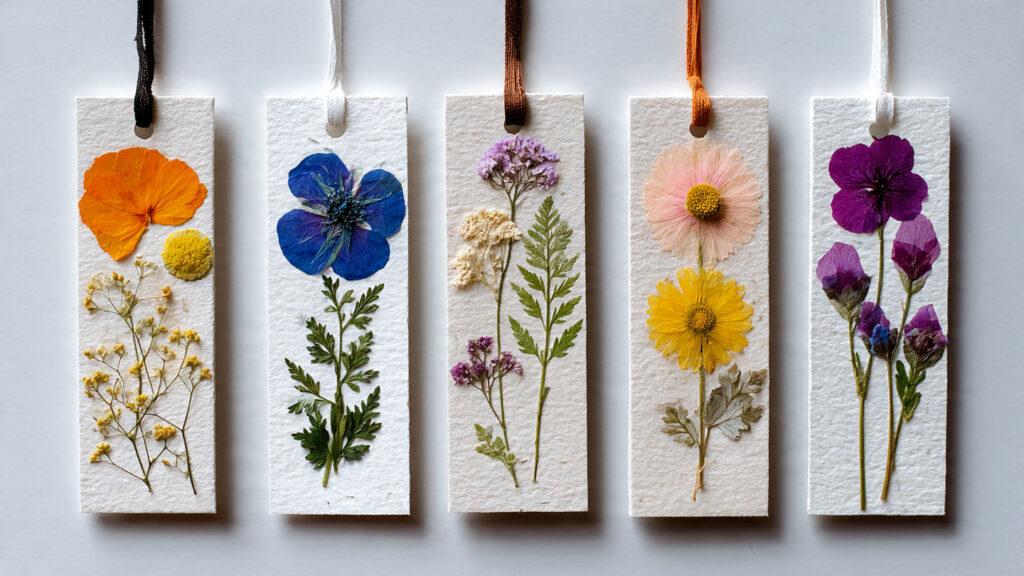 27 Easy Spring Craft Ideas & Creative DIY Projects handmade floral bookmarks with pressed flowers clean