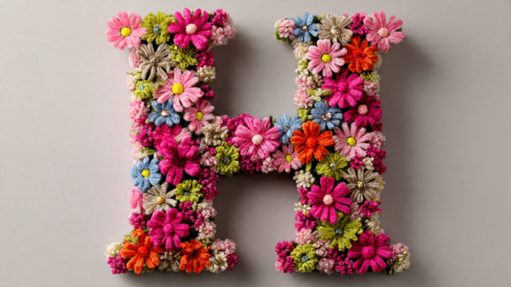 20 Creative Pipe Cleaner Flower Styles for Beautiful Home Décor initial h letter decorated with small pipe