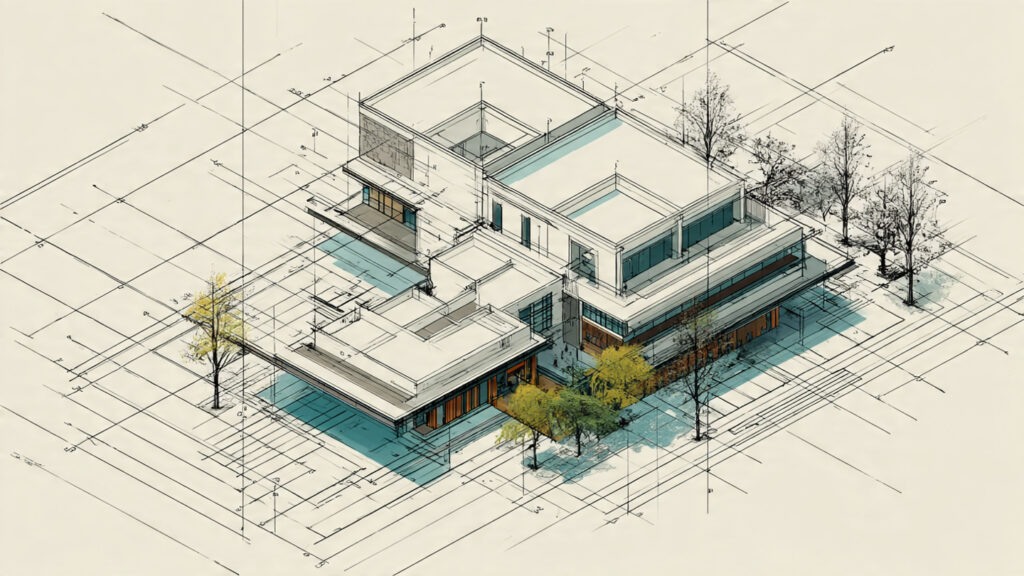 Architecture Drawing: 7 Essential Styles, Techniques, and Creative Expressions isometric architectural drawing of a building clean