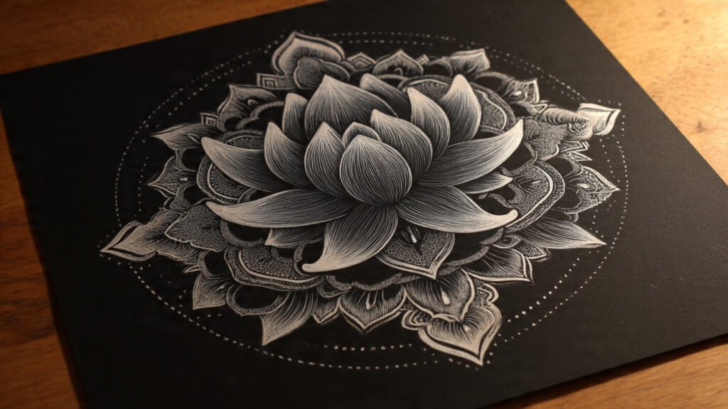 lotus inspired mandala drawing