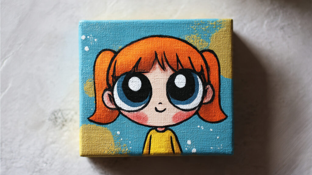 15 Adorable Mini Canvas Painting Ideas For Fun mini canvas painting of a cute cartoon