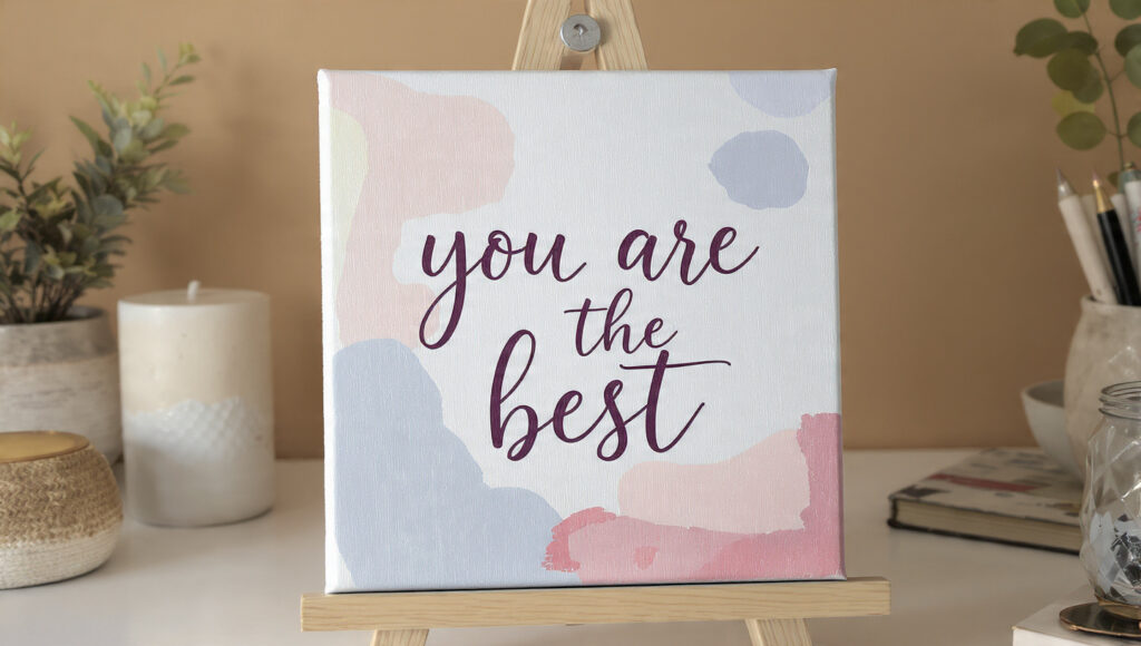 15 Adorable Mini Canvas Painting Ideas For Fun mini canvas painting with a short inspirational (1)