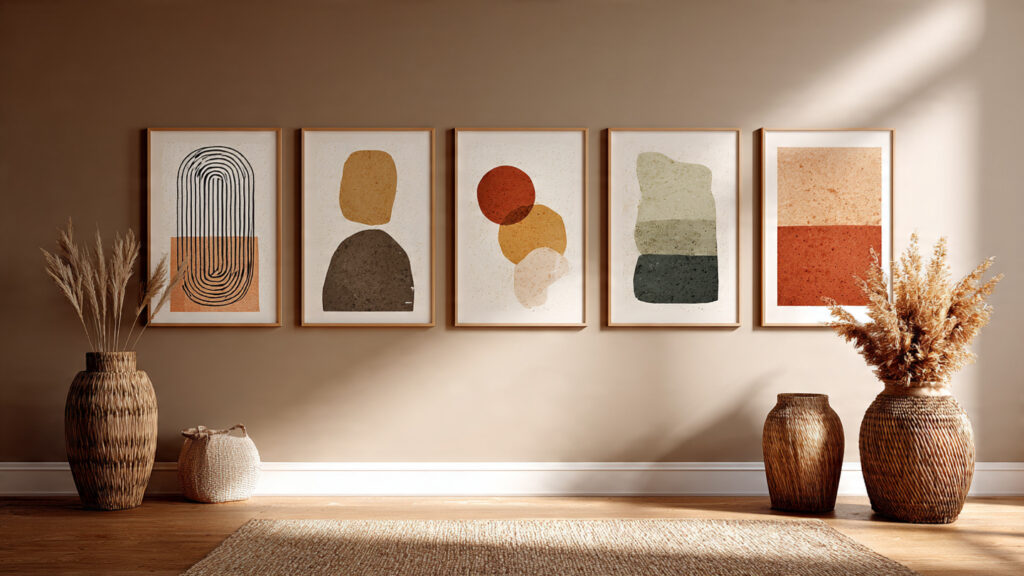 21 Boho Wall Art Ideas for a Cozy, Artistic & Trendy Home minimal boho wall art earth tones abstract