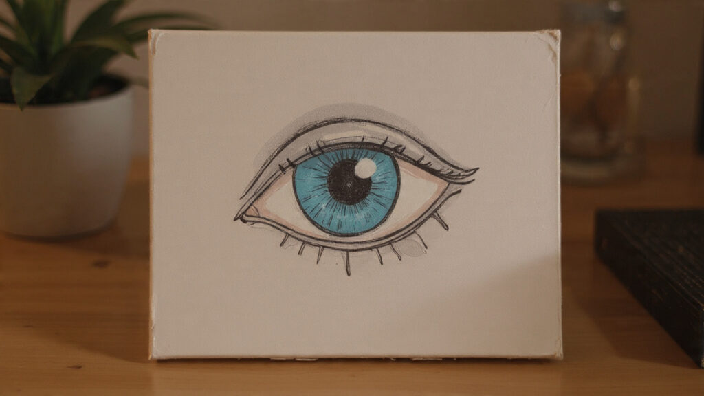 25 Easy Canvas Drawing Ideas to Boost Creativity and Relax Your Mind minimal eye line art on canvas cozy