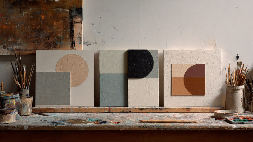 17 Different Styles of Acrylic Painting Every Artist Should Know minimalist acrylic painting with simple geometric shapes