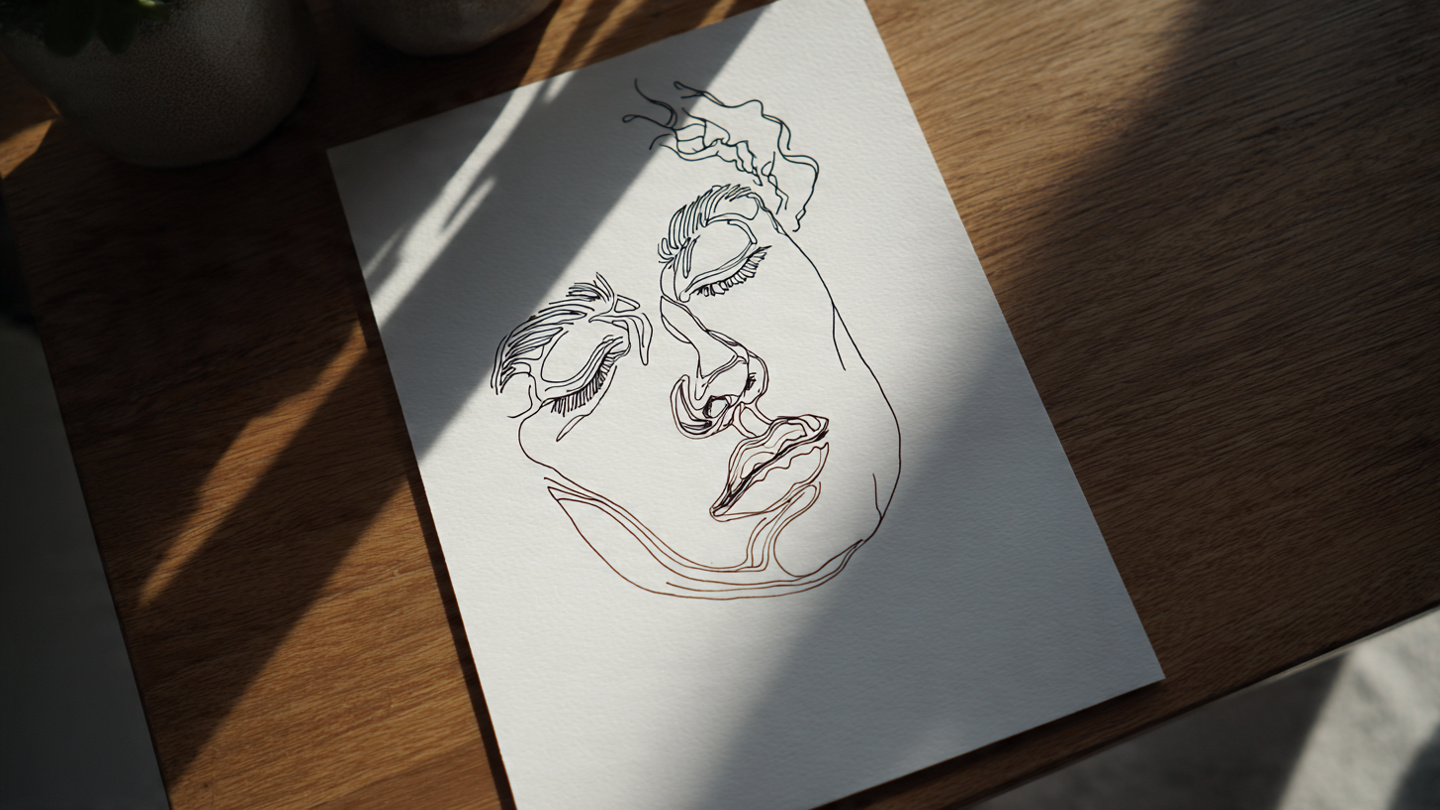 25 Easy Canvas Drawing Ideas to Boost Creativity and Relax Your Mind minimalist line art face drawn on white