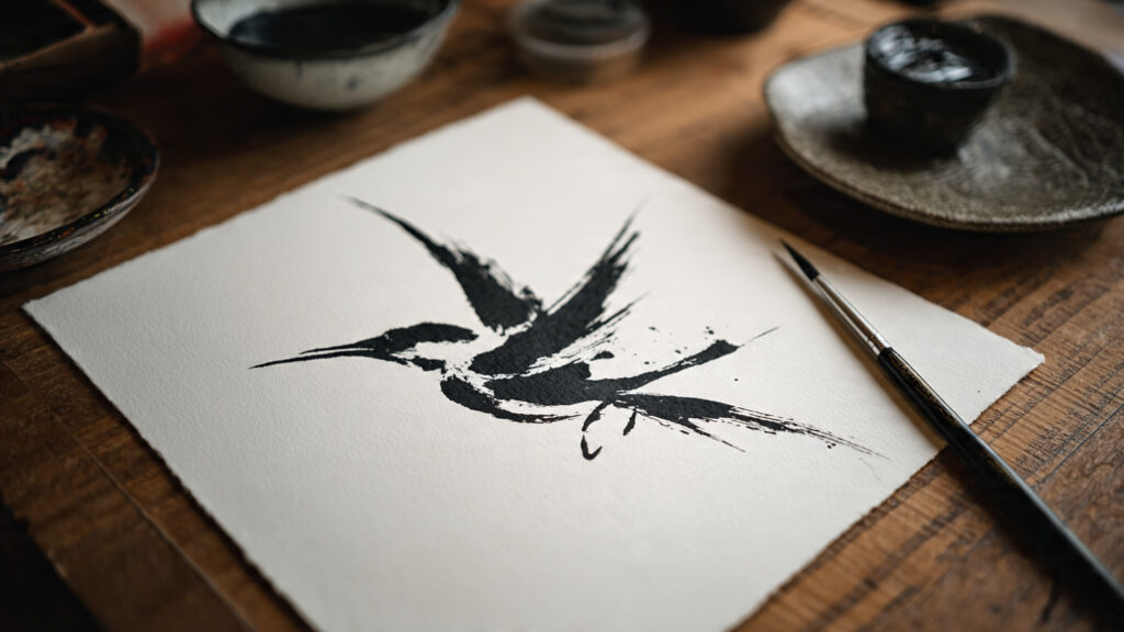 7 Ink Painting Techniques Artists Must Learn Today minimalist negative space ink painting of a