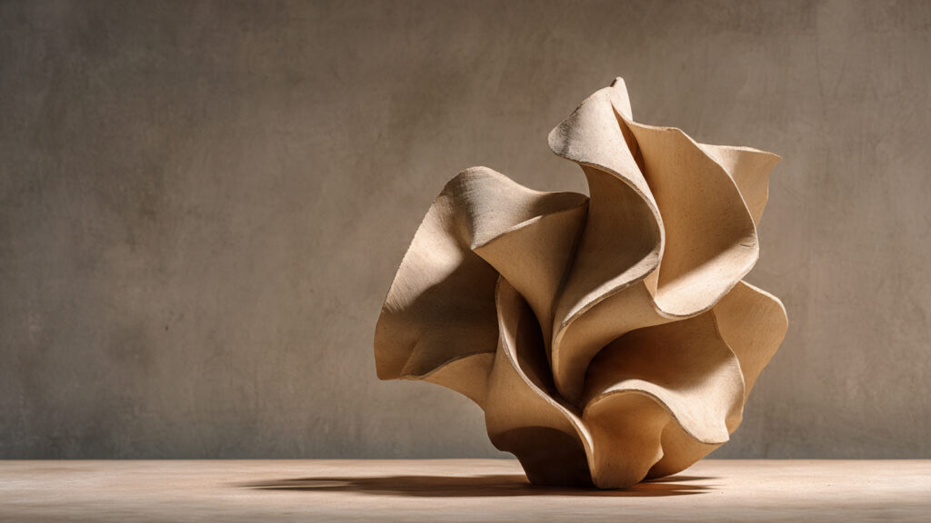 25 Amazing Clay Art Ideas & DIY Projects to Spark Your Creativity modern abstract clay sculpture minimal background studio