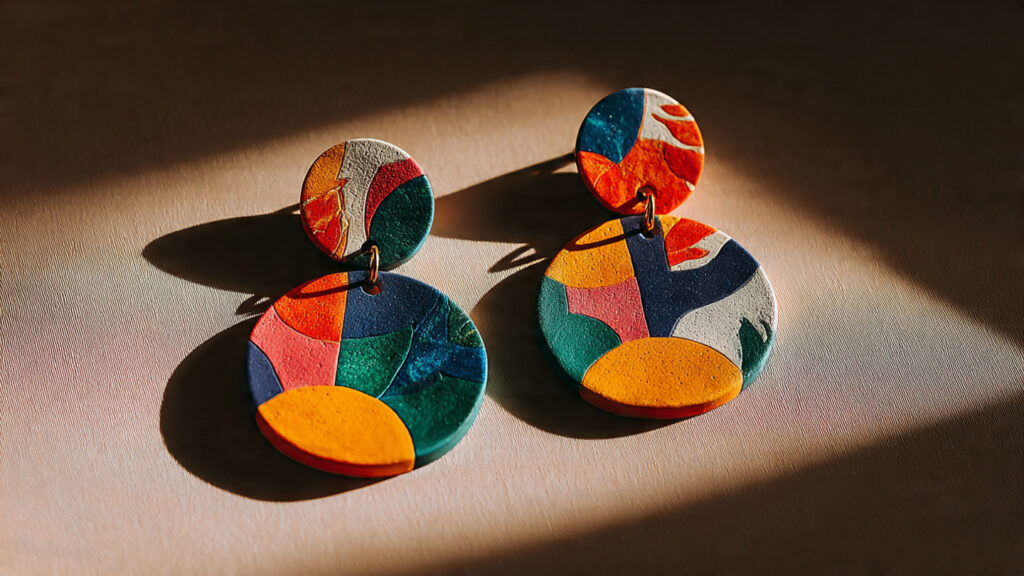 25 Amazing Clay Art Ideas & DIY Projects to Spark Your Creativity modern polymer clay earrings in abstract shapes