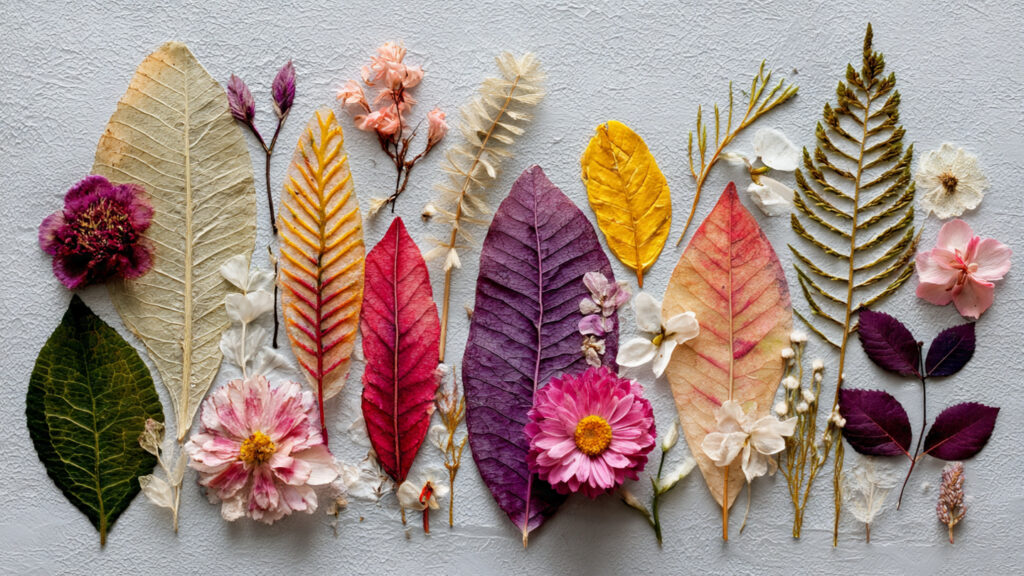 27 Easy Spring Craft Ideas & Creative DIY Projects nature collage made from leaves and flowers