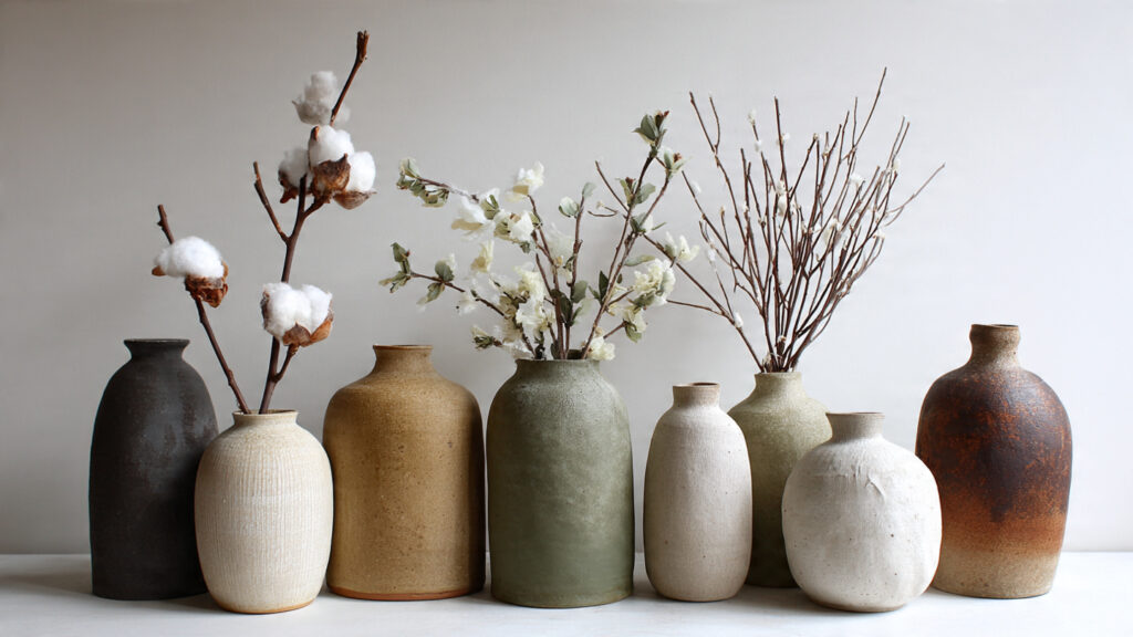 23 Creative Vase Painting Ideas to Elevate Your Home Decor neutral earth tone painted vase natural palette