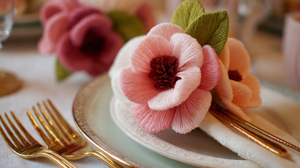 20 Creative Pipe Cleaner Flower Styles for Beautiful Home Décor pipe cleaner flower napkin rings styled on