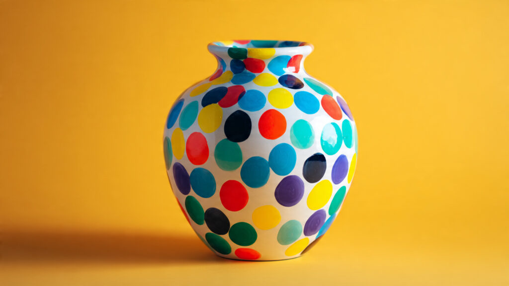 23 Creative Vase Painting Ideas to Elevate Your Home Decor polka dot painted vase playful artistic design