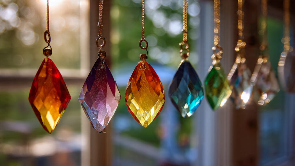 27 Easy Spring Craft Ideas & Creative DIY Projects rainbow suncatcher hanging in sunny window bright