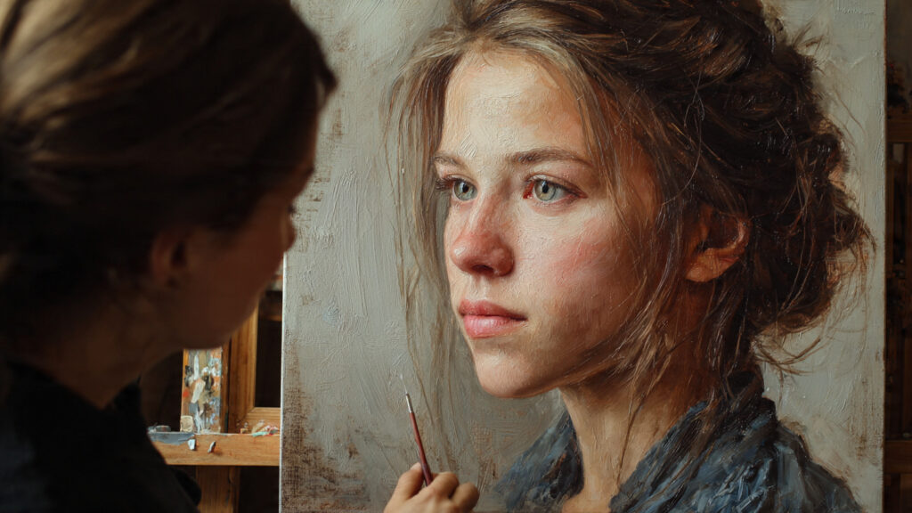 17 Different Styles of Acrylic Painting Every Artist Should Know realistic acrylic painting portrait fine brush details (1)