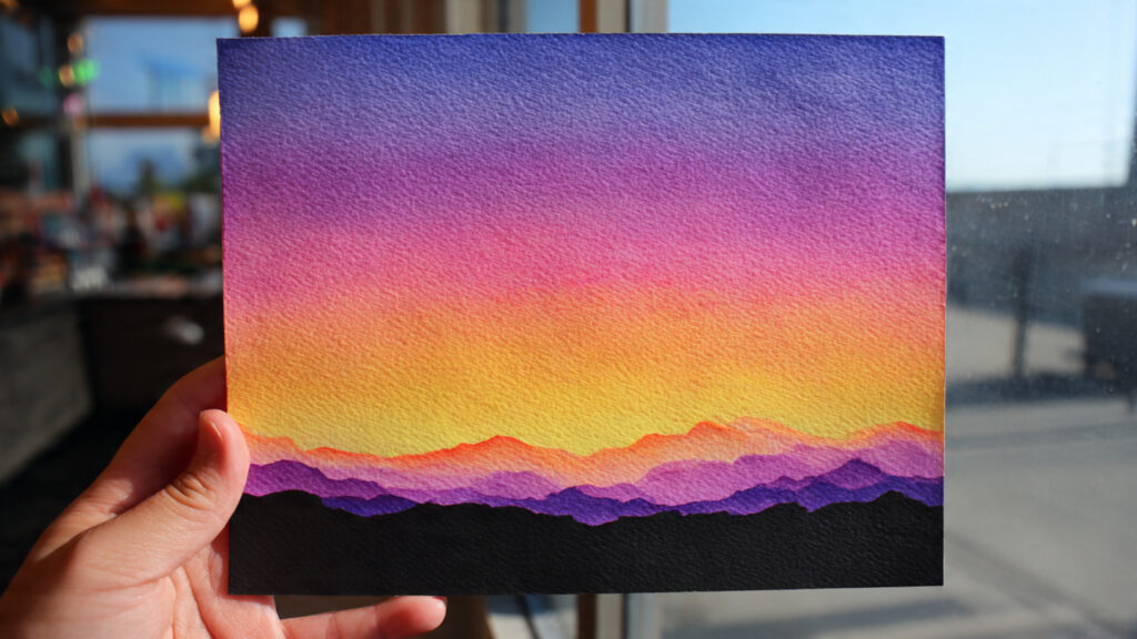 25 Easy Canvas Drawing Ideas to Boost Creativity and Relax Your Mind simple sunset canvas drawing with orange pink