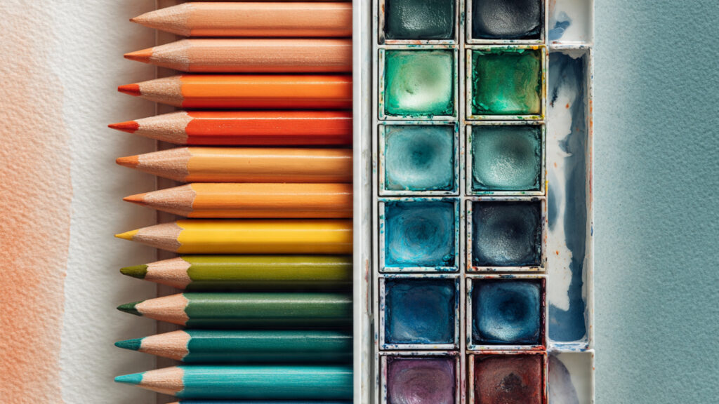 15 Watercolor Pencil Art Techniques, Ideas, and Creative Inspiration split comparison image watercolor pencils drawing