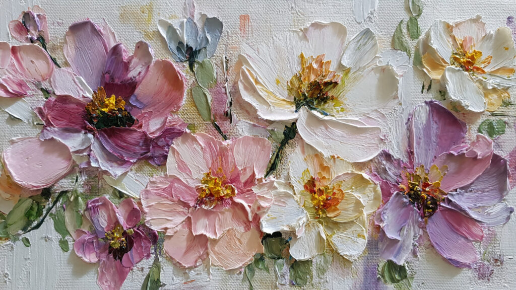17 Different Styles of Acrylic Painting Every Artist Should Know textured flowers acrylic painting with thick layers