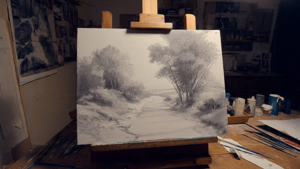 underpainting oil technique monochrome base layer on