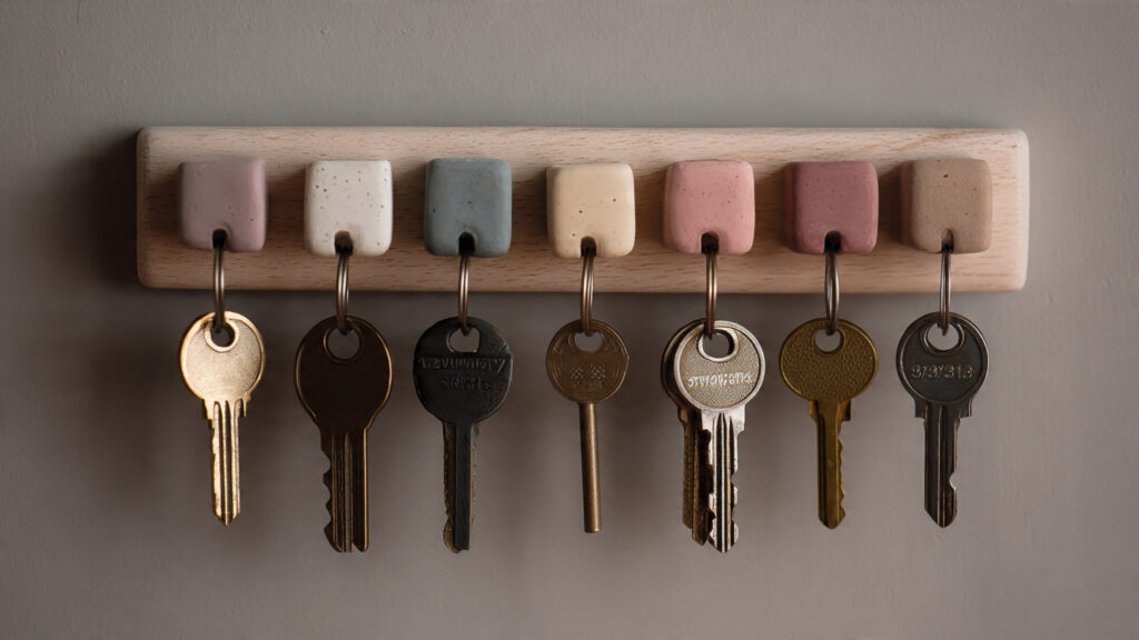 25 Amazing Clay Art Ideas & DIY Projects to Spark Your Creativity wall mounted clay key holder with modern design