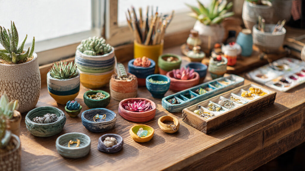 Creative Air Dry Clay DIY Ideas & Tips a bright and creative workspace showcasing various