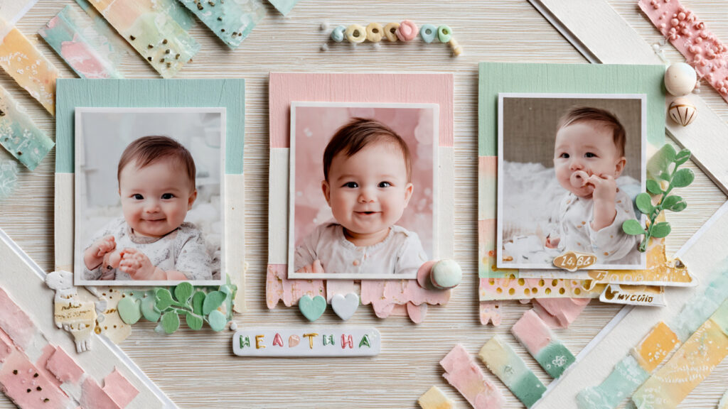 Creative Scrapbook Ideas for Artistic Memory Keeping baby scrapbook page with pastel colors milestone p (1)
