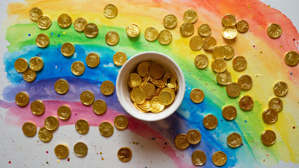 Creative St. Patrick’s Day Art & Craft Ideas For Celebration bright rainbow art craft with pot of gold decorati