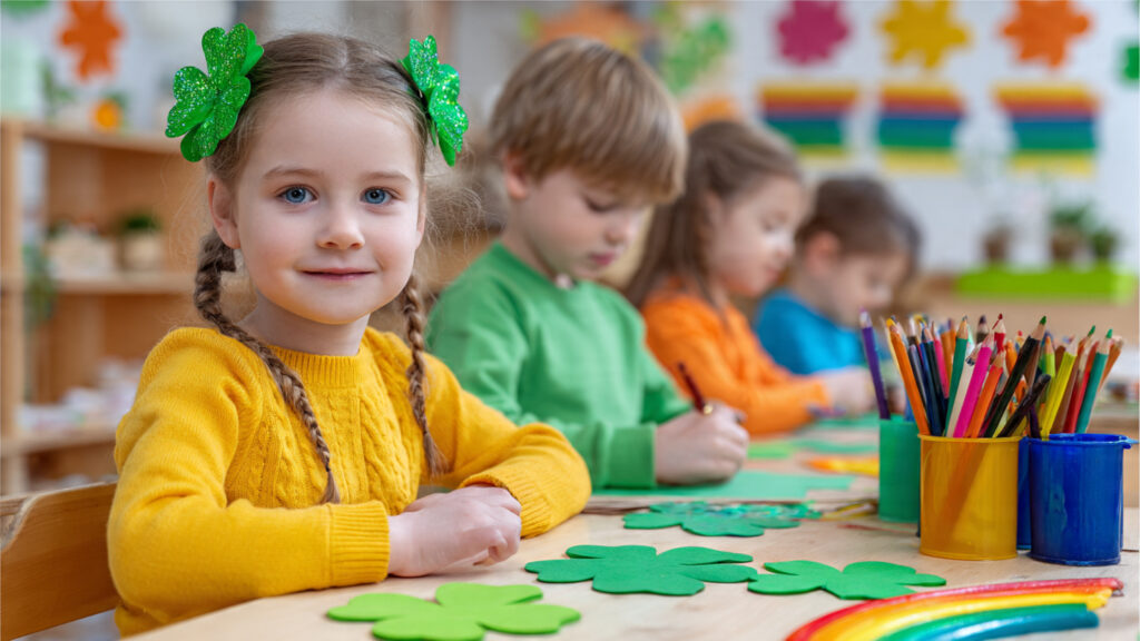 Creative St. Patrick’s Day Art & Craft Ideas For Celebration children making st patricks day crafts in classroo