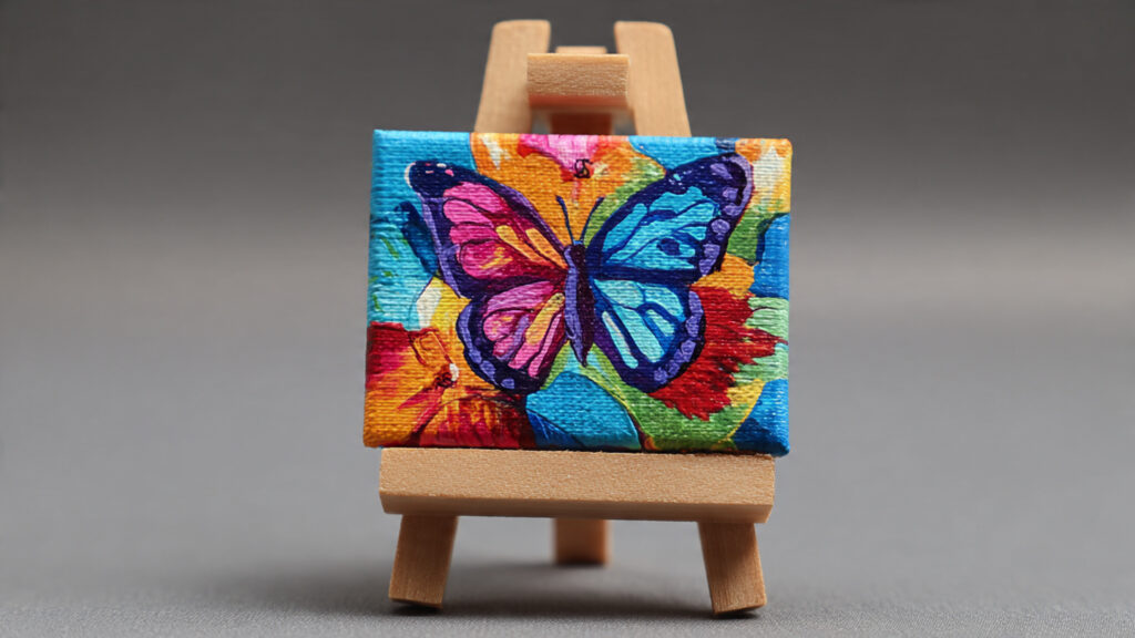 colorful butterfly mini acrylic painting on mini c