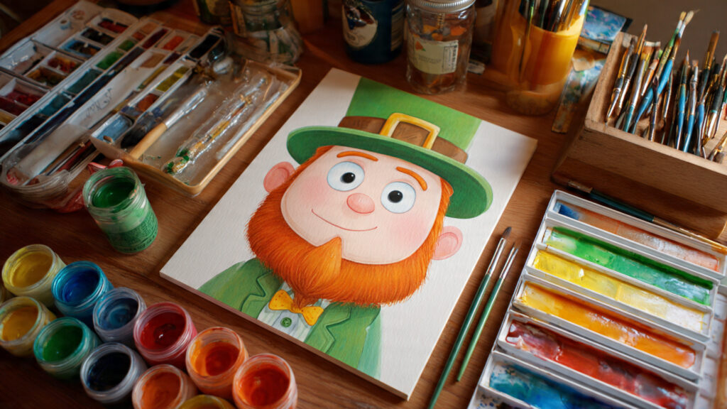 Creative St. Patrick’s Day Art & Craft Ideas For Celebration cute leprechaun character art project colorful pai